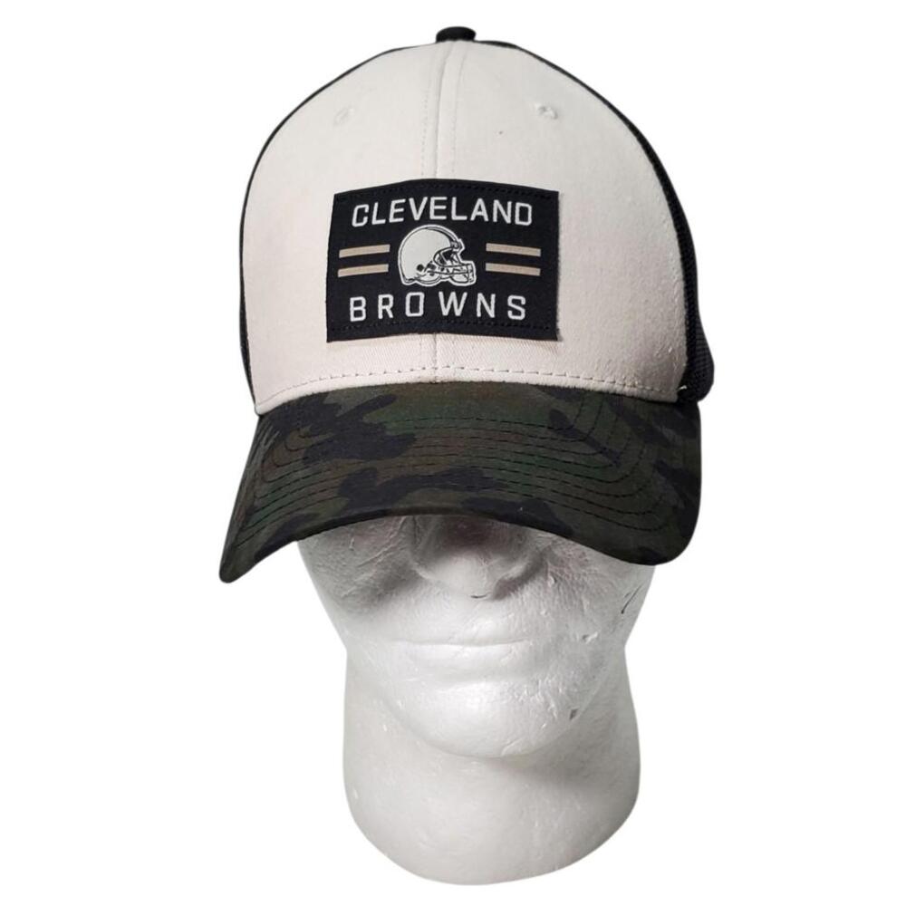 Cleveland Browns NFL Football Team Apparel Camo Mesh Back Snapback Trucker Hat